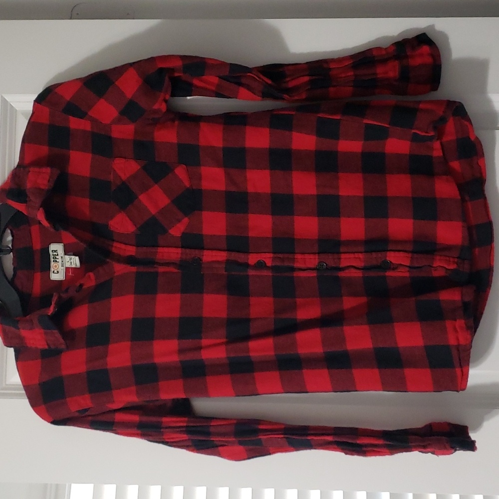 Red and Black Plaid Longsleeve Shirt